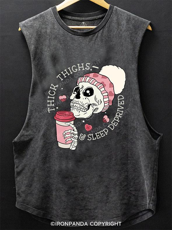 THICK THIGHS AND SLEEP DEPRIVED SCOOP BOTTOM COTTON TANK