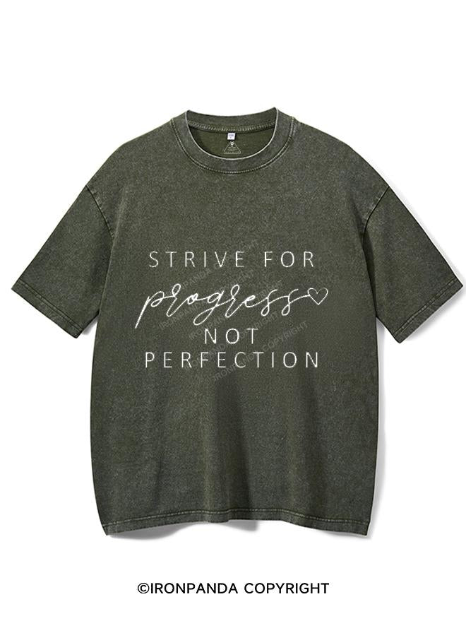 STRIVE FOR PROGRESS NOT PERFECTION  VINTAGE GYM SHIRT