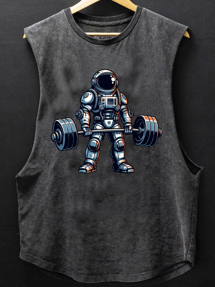 weightlifting astronaut SCOOP BOTTOM COTTON TANK