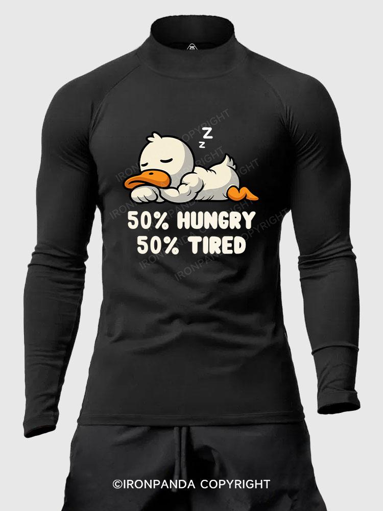 50% hungry 50% tired duck Men's Fitted Mock