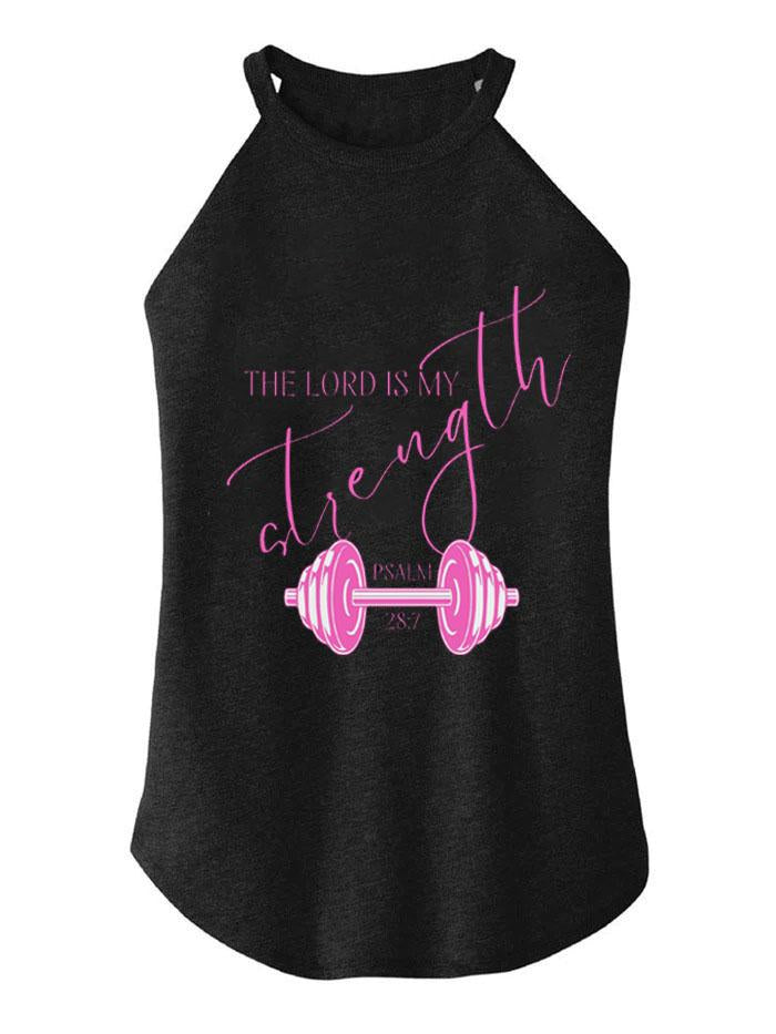 THE LORD IS MY STRENGHT TRI ROCKER COTTON TANK