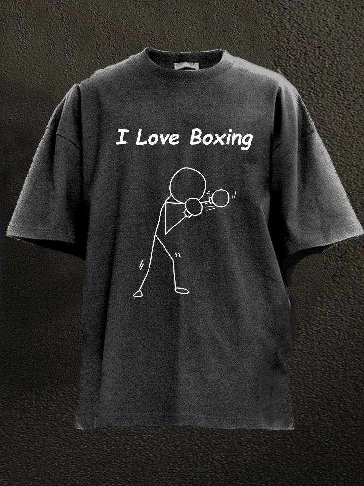 I Love Boxing Washed Gym Shirt