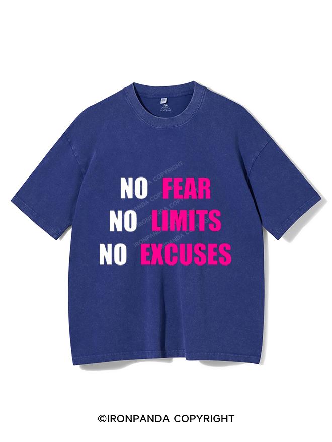 NO FEAR NO LIMIT NO EXCUSES    VINTAGE GYM SHIRT