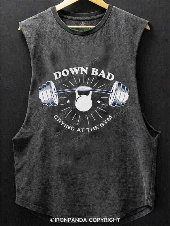 DOWN BAD CRYING AT THE GYM SCOOP BOTTOM COTTON TANK