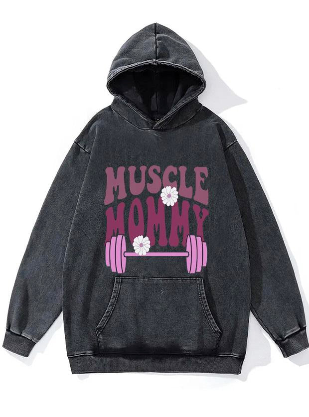 Purple Muscle Mommy WASHED GYM HOODIE