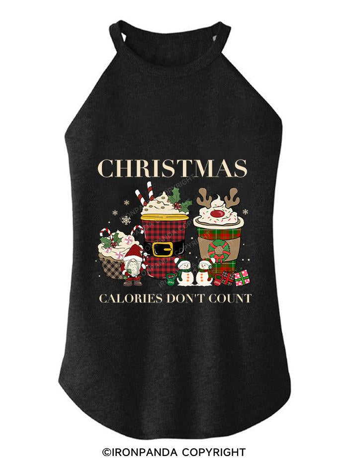 CHRISTMAS CALORIES DON'T COUNT TRI ROCKER COTTON TANK