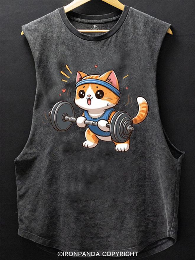 Believe in Yourself CAT SCOOP BOTTOM COTTON TANK