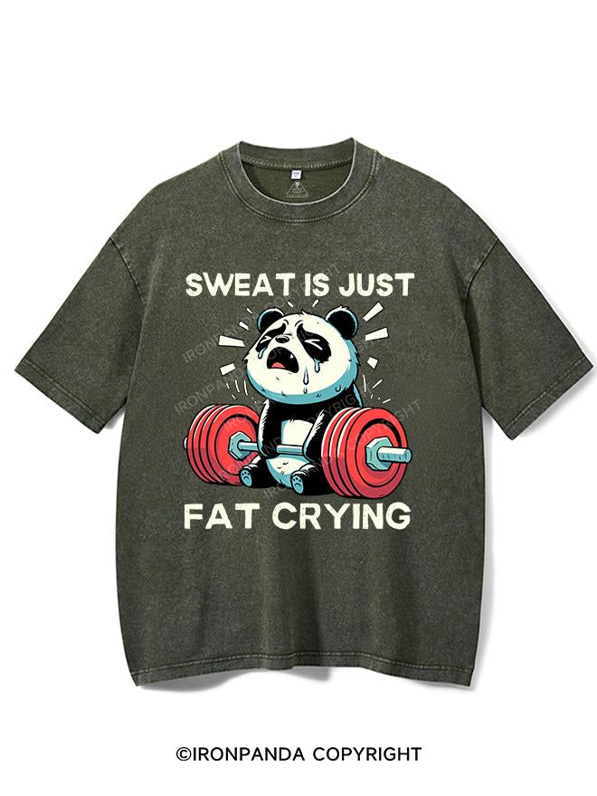 SWEAT IS JUST FAT CRYING VINTAGE GYM SHIRT