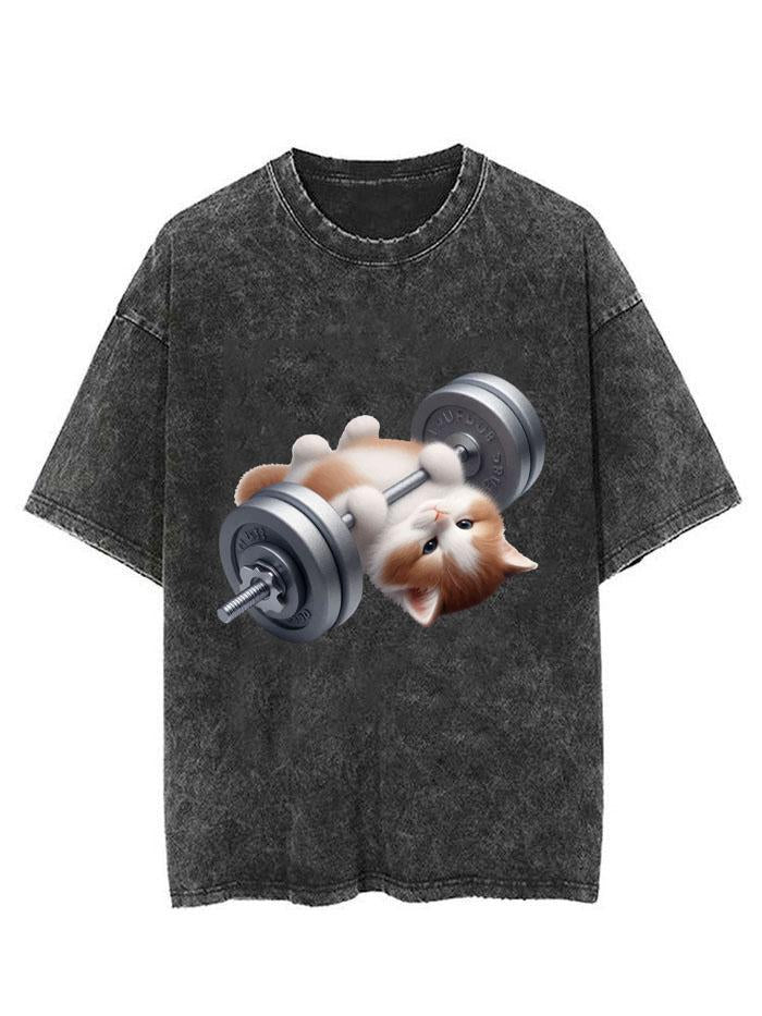 BENCH PRESS CAT  VINTAGE GYM SHIRT