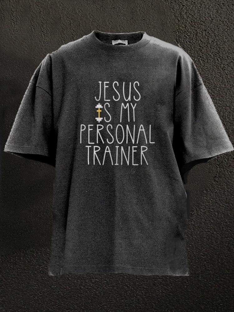 Jesus Is My Personal Trainer Washed Gym Shirt