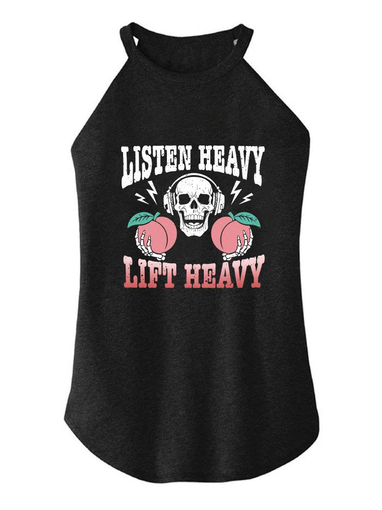 LISTEN HEAVY LIFT HEAVY TRI ROCKER COTTON TANK