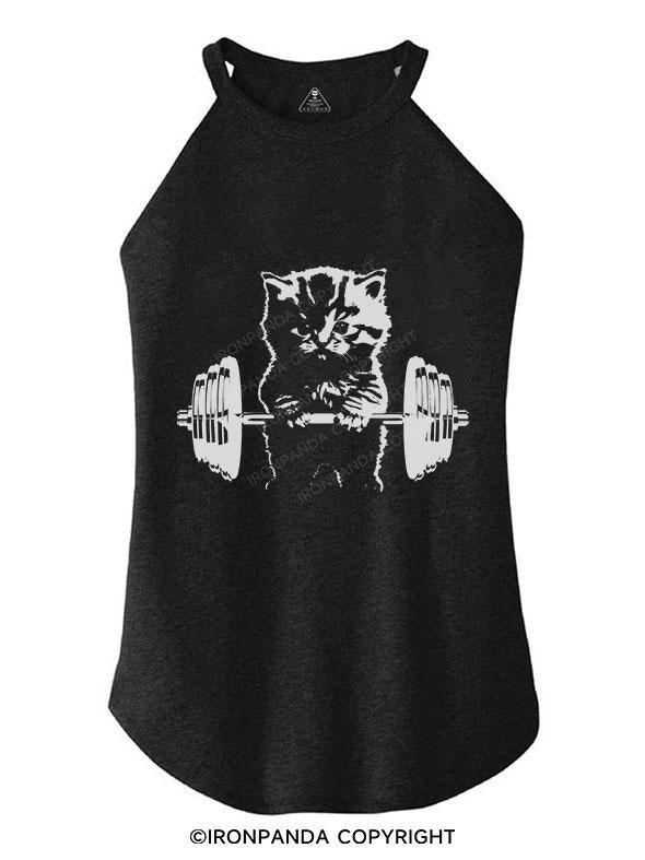 WEIGHTLIFTING CAT TRI ROCKER COTTON TANK