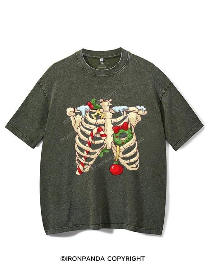 A CHRISTMAS SKELETON VINTAGE GYM SHIRT