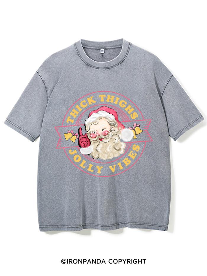 THICK THIGHS JOLLY VIBES VINTAGE GYM SHIRT