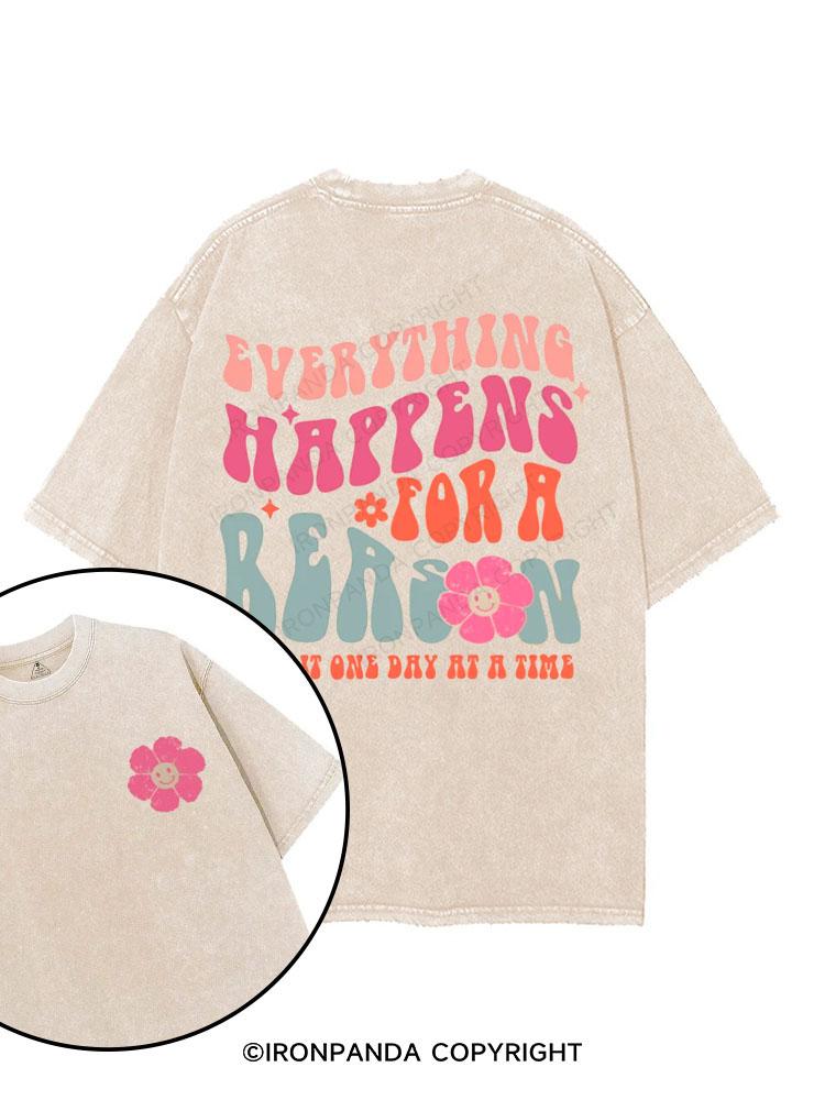 Everything Happens For A Reason printed Gym Shirt