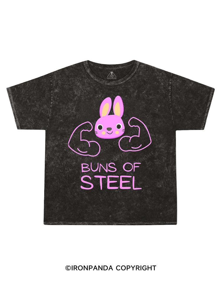 BUNS OF STEEL Kids Washed T-Shirt