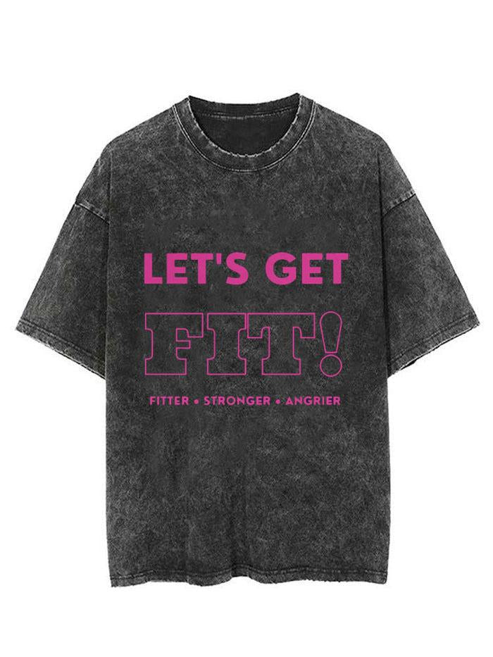 LET'S GET FIT  VINTAGE GYM SHIRT