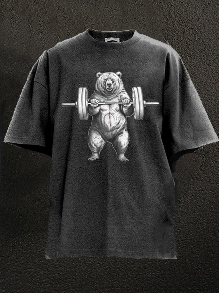 weightlifting bear Washed Gym Shirt