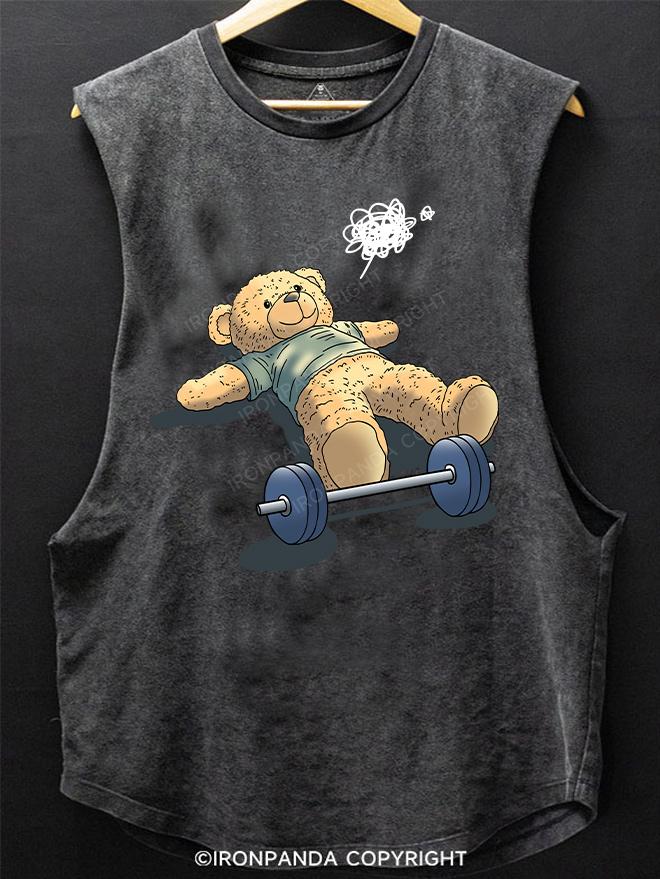 tired teddy bear SCOOP BOTTOM COTTON TANK