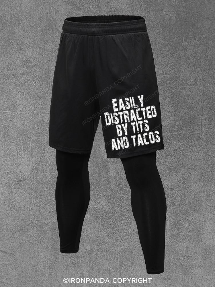 Easily Distracted By Tits And Tacos Performance Training Pants