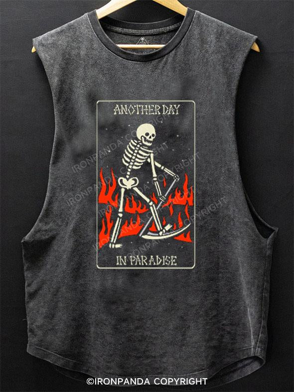 ANOTHER DAY IN PARADISE SCOOP BOTTOM COTTON TANK