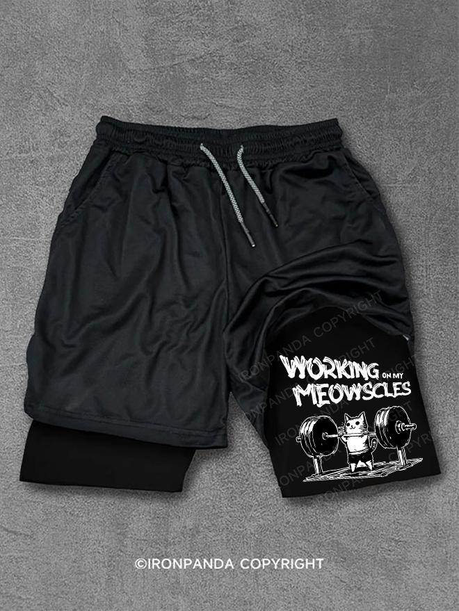 Working on My Meowscles Performance Training Shorts