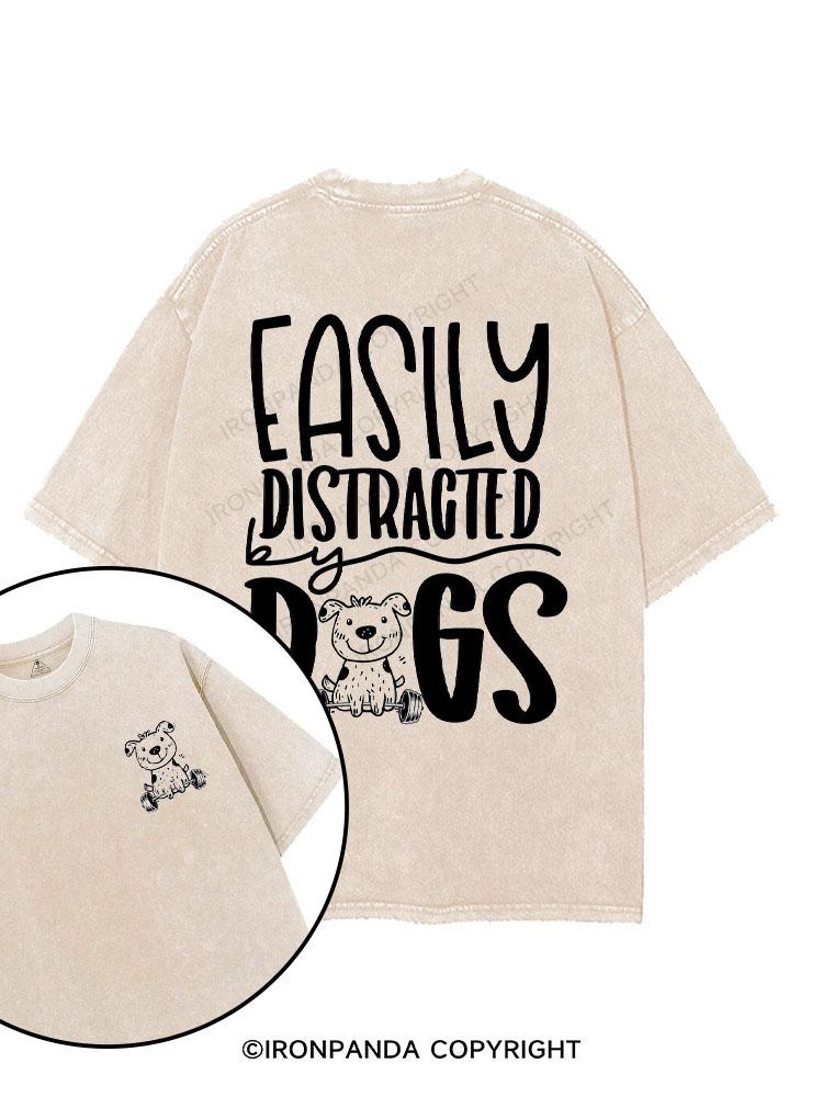 EASILY DISTRACTED DOGS printed Gym Shirt