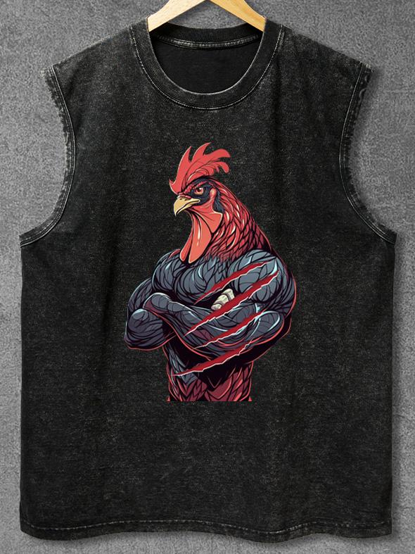 MUSCLE ROOSTER Washed Gym Tank