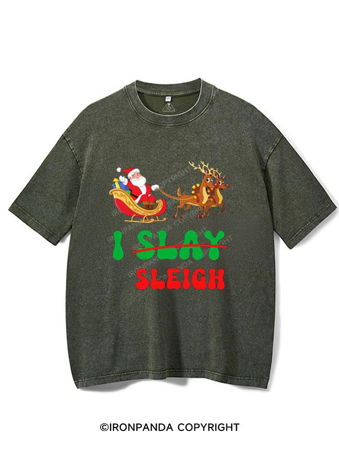 I SLAY SANTA CLAUS SLEIGH  VINTAGE GYM SHIRT