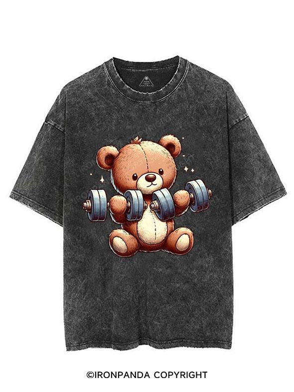 LIFTING TEDDY BEAR VINTAGE GYM SHIRT