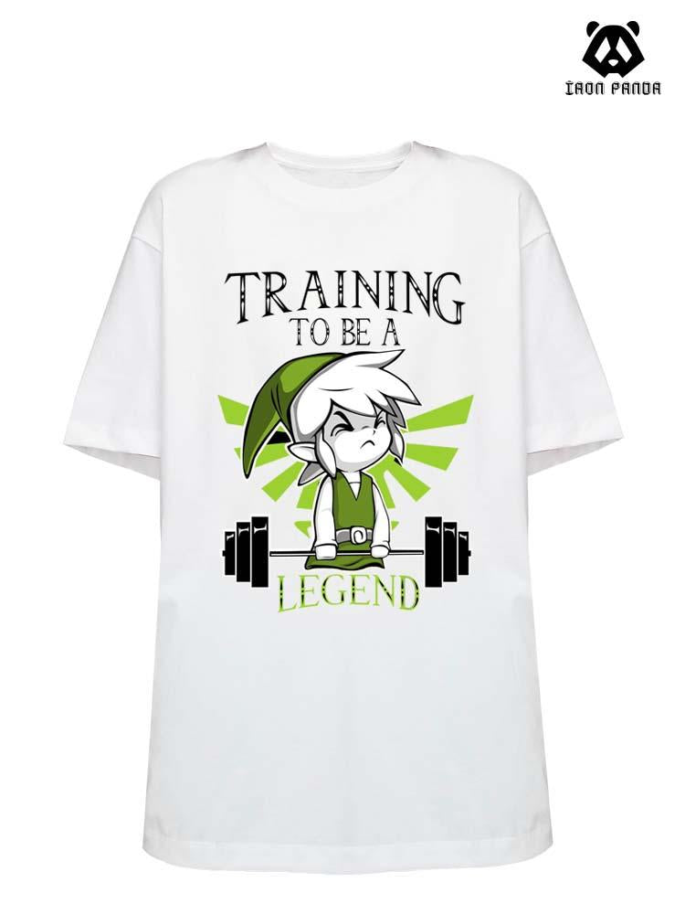 TRAINING TO BE A LEGEND Loose fit cotton  Gym T-shirt