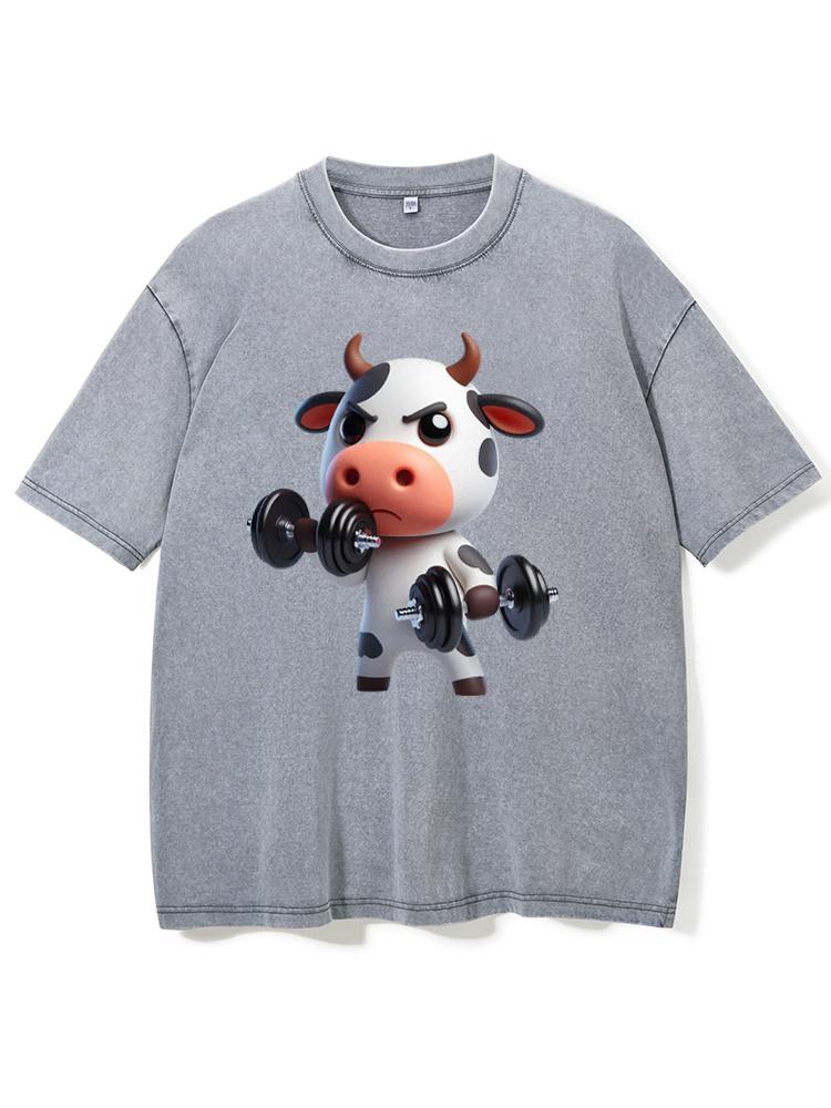 exercise cow Washed Gym Shirt