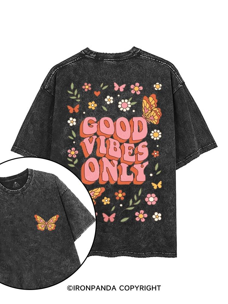 good vibes only printed Gym Shirt