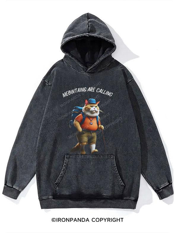 Mewtains Are Calling Washed Gym Hoodie