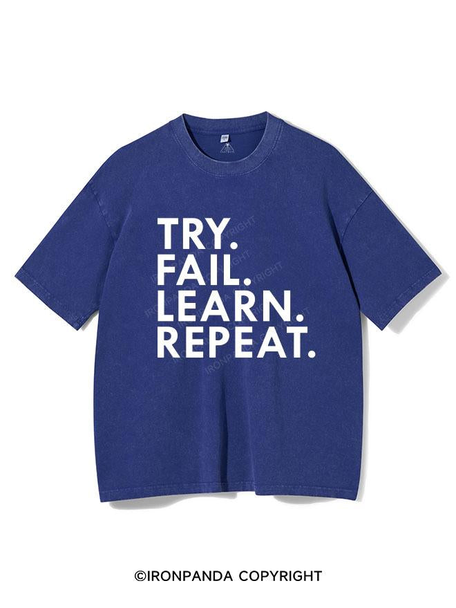 TRY FAIL LEARN REPEAT VINTAGE GYM SHIRT