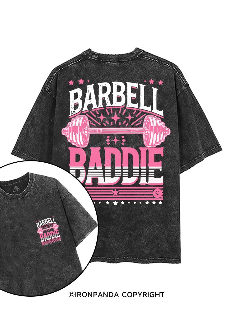 BARBELL BADDIE printed Gym Shirt