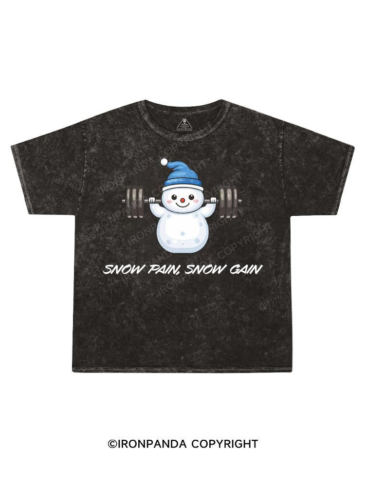 Snow pain, snow gain Kids Washed T-Shirt