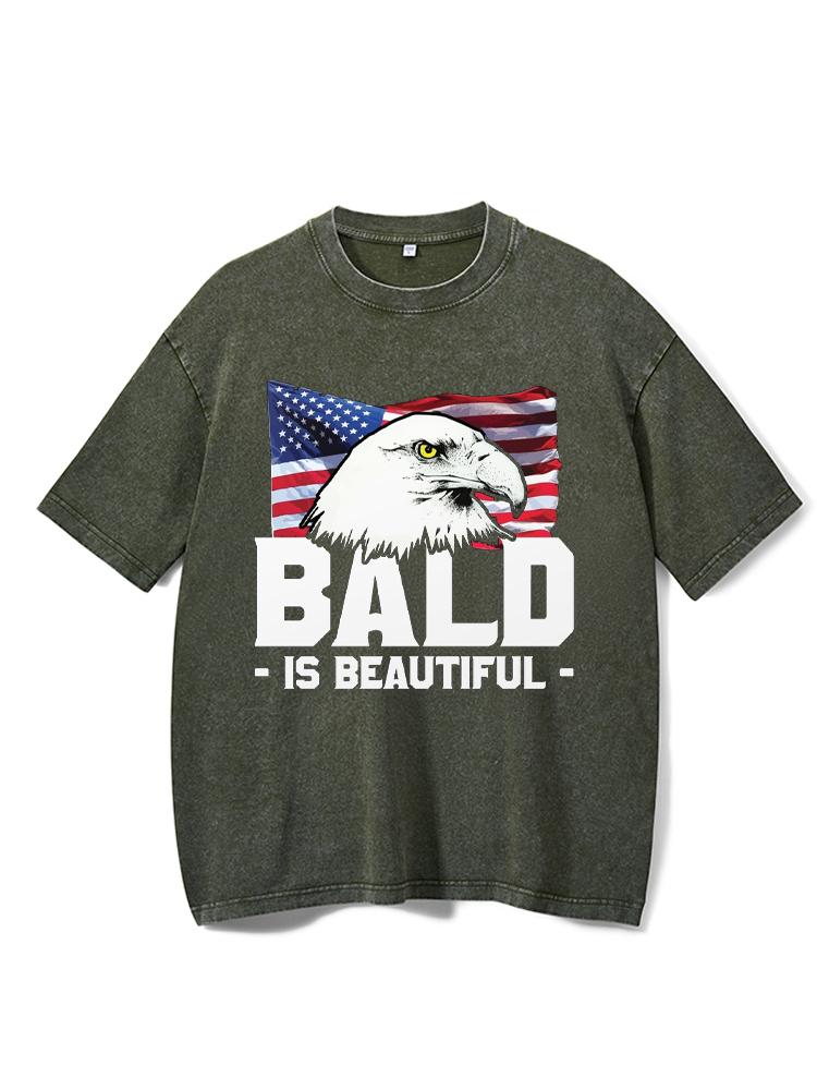 Bald Is Beautiful Eagle Washed Gym Shirt