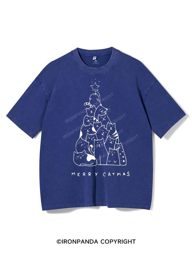 MERRY CATMAS VINTAGE GYM SHIRT