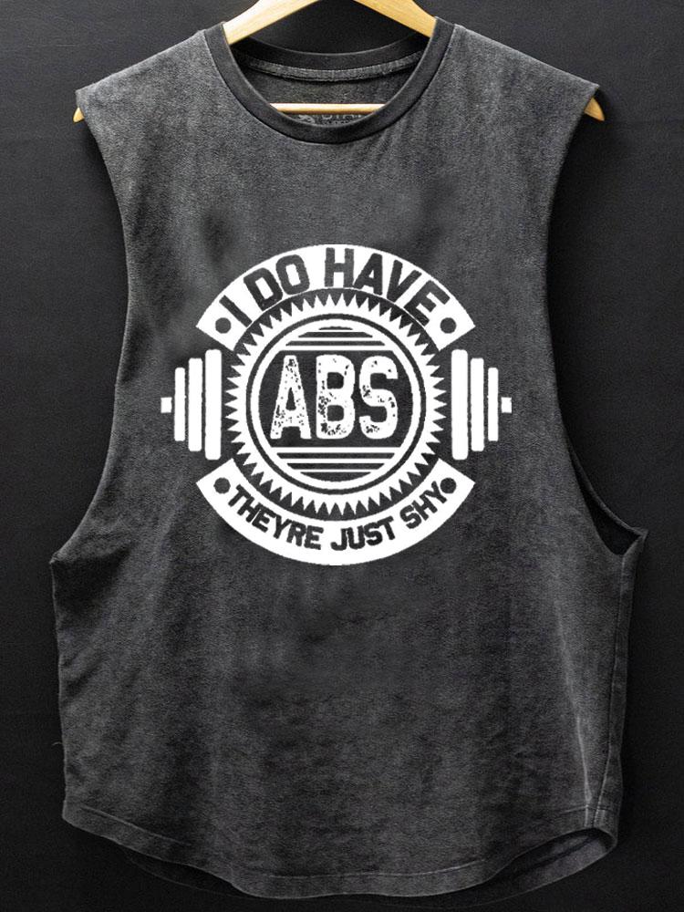 I do have abs they're just shy SCOOP BOTTOM COTTON TANK