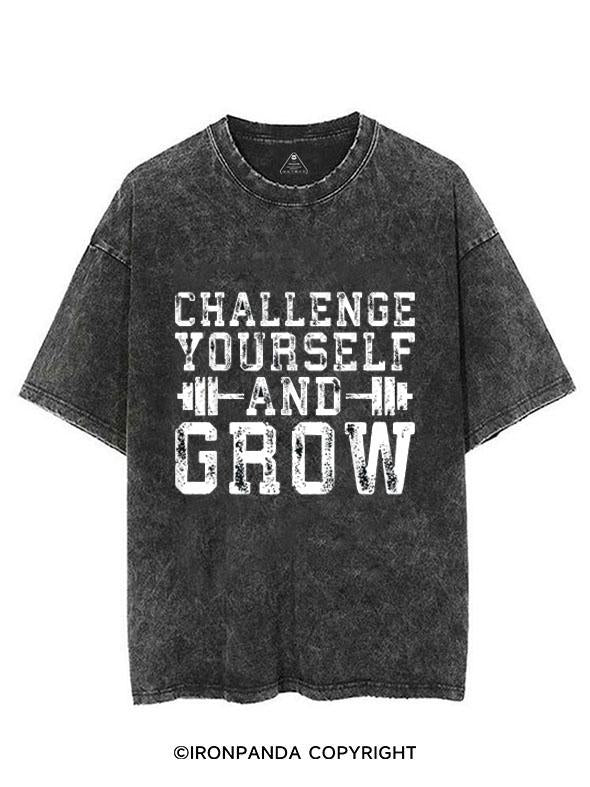 CHALLENGE YOURSELF AND GROW VINTAGE GYM SHIRT