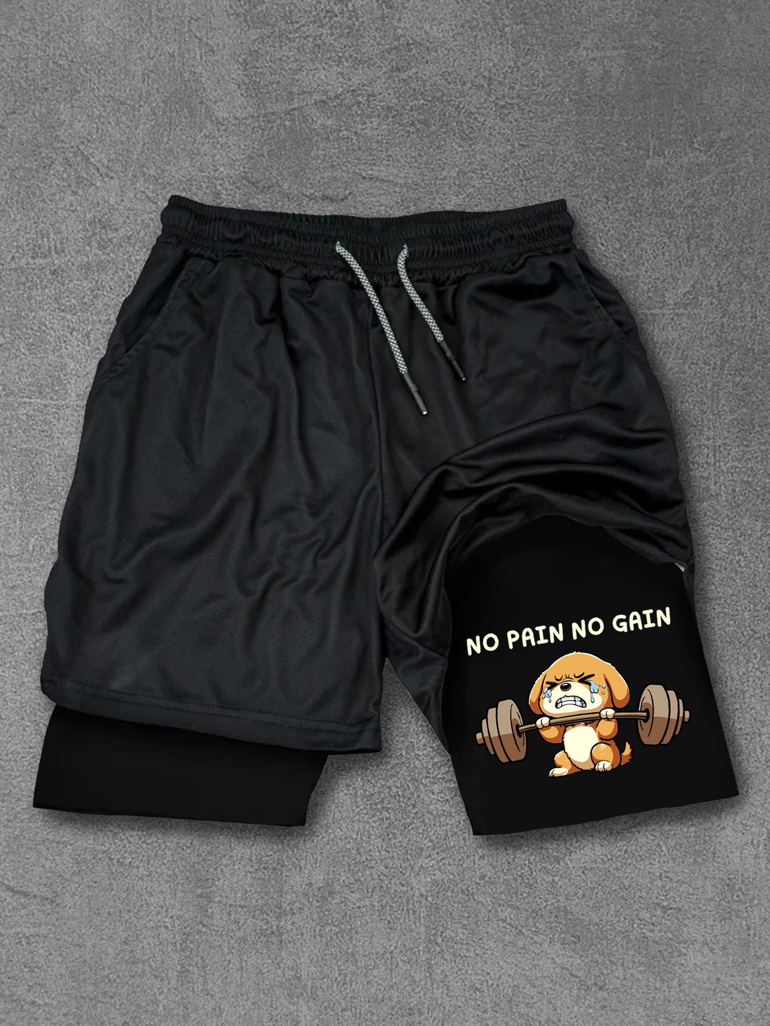 no pain no gain dog Performance Training Shorts