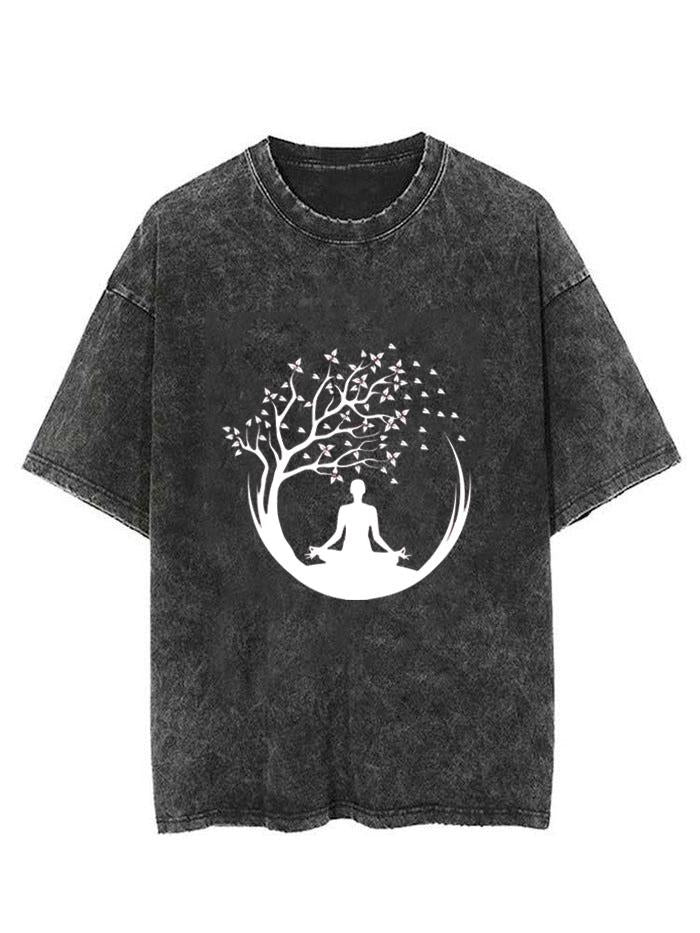 YOGA TREE CIRCLE VINTAGE GYM SHIRT