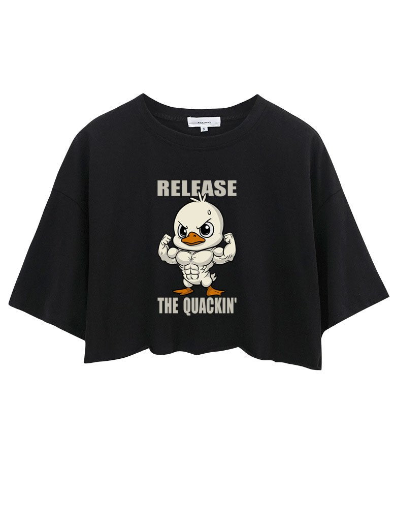 RELEASE THE QUACKIN' CROP TOPS