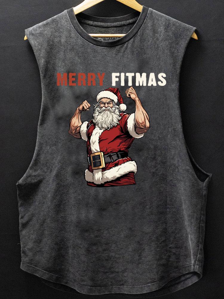 merry fitmas SCOOP BOTTOM COTTON TANK