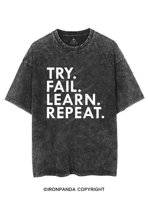 TRY FAIL LEARN REPEAT VINTAGE GYM SHIRT