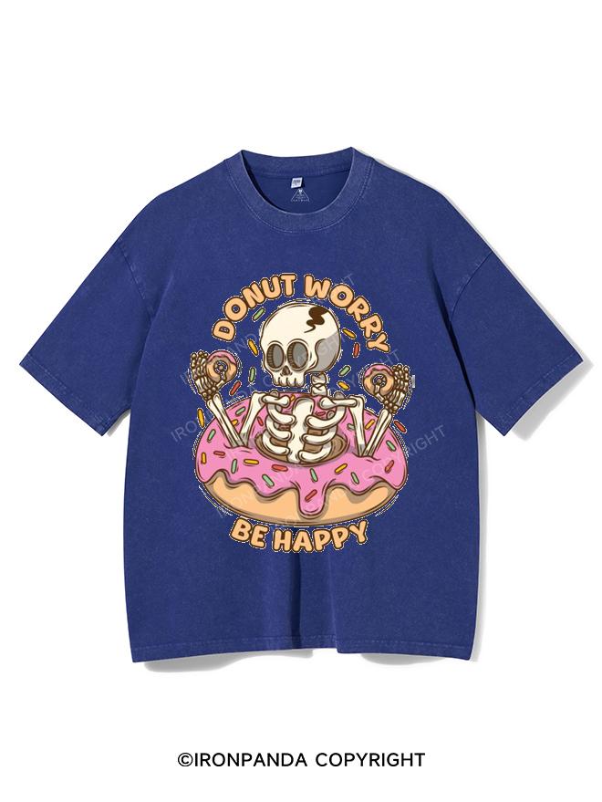 DONUT WORRY BE HAPPY VINTAGE GYM SHIRT