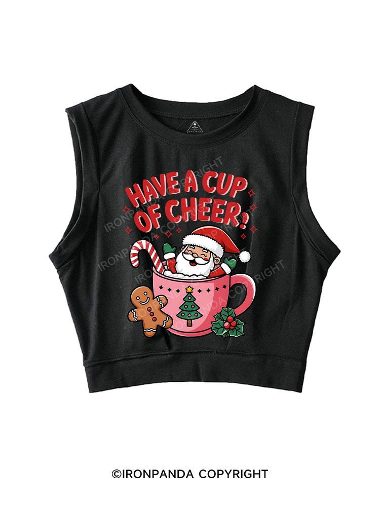 HAVE A CUP OF CHEER! SLEEVELESS CROP TOPS