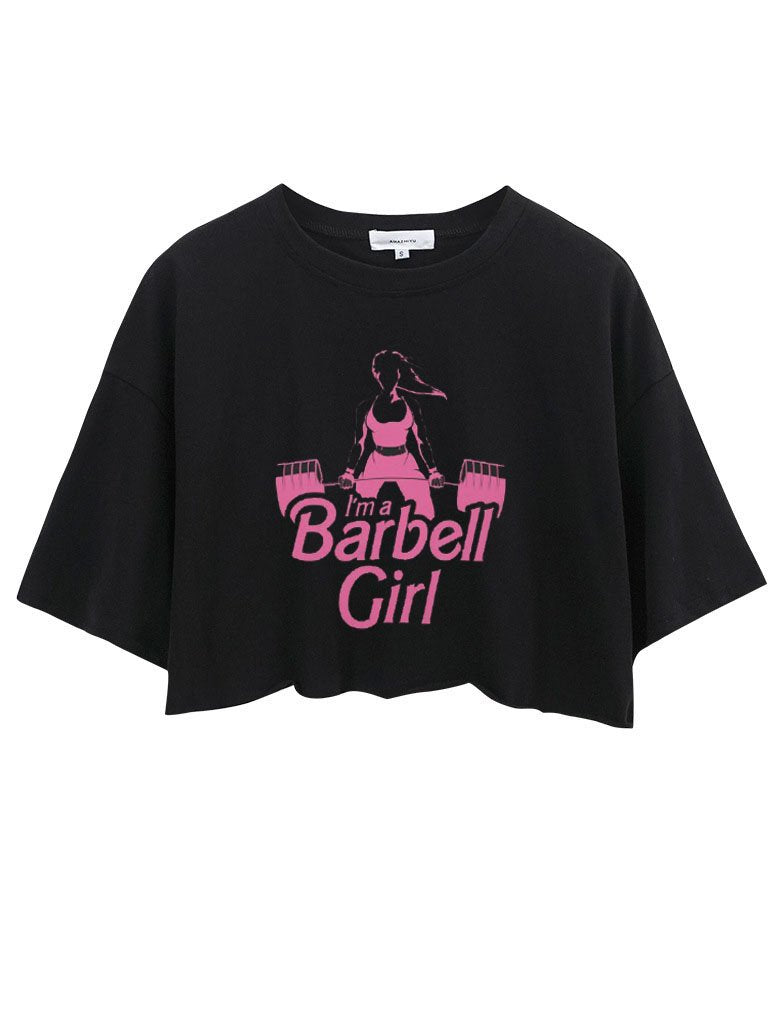 I AM A BARBELL GIRL CROP TOPS