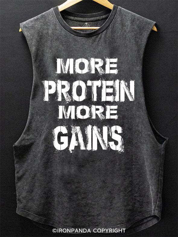 more protein more gains SCOOP BOTTOM COTTON TANK